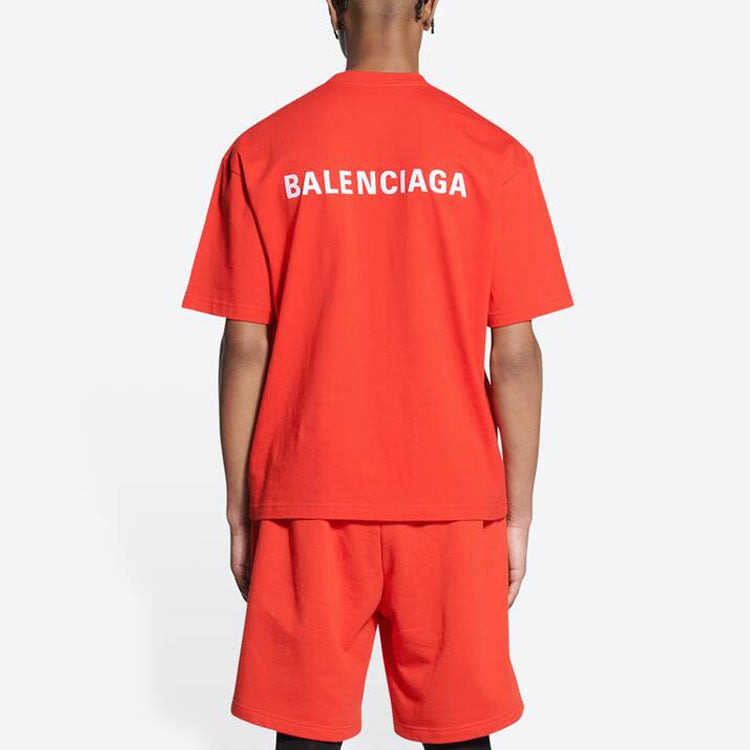 Balenciaga Logo T-Shirt Medium Fit 'Bright Red' 612966TMVF43168 - 5