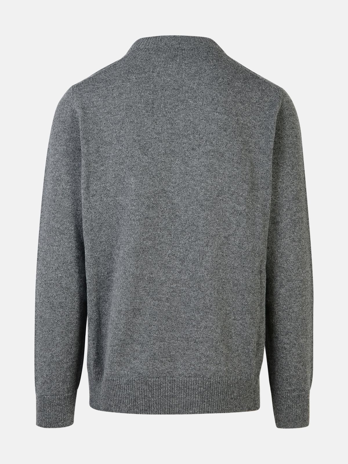 GREY VIRGIN WOOL SWEATER - 3