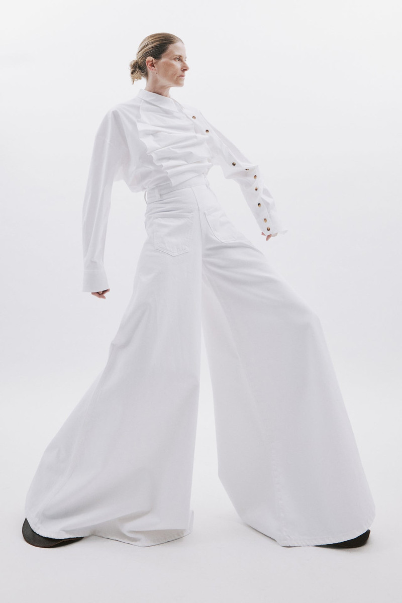 SUPER WIDE LEG MIRROR JEANS WHITE 1
