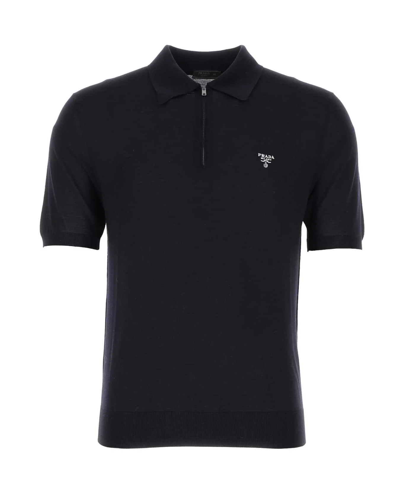 Midnight Blue Wool Polo Shirt - 1