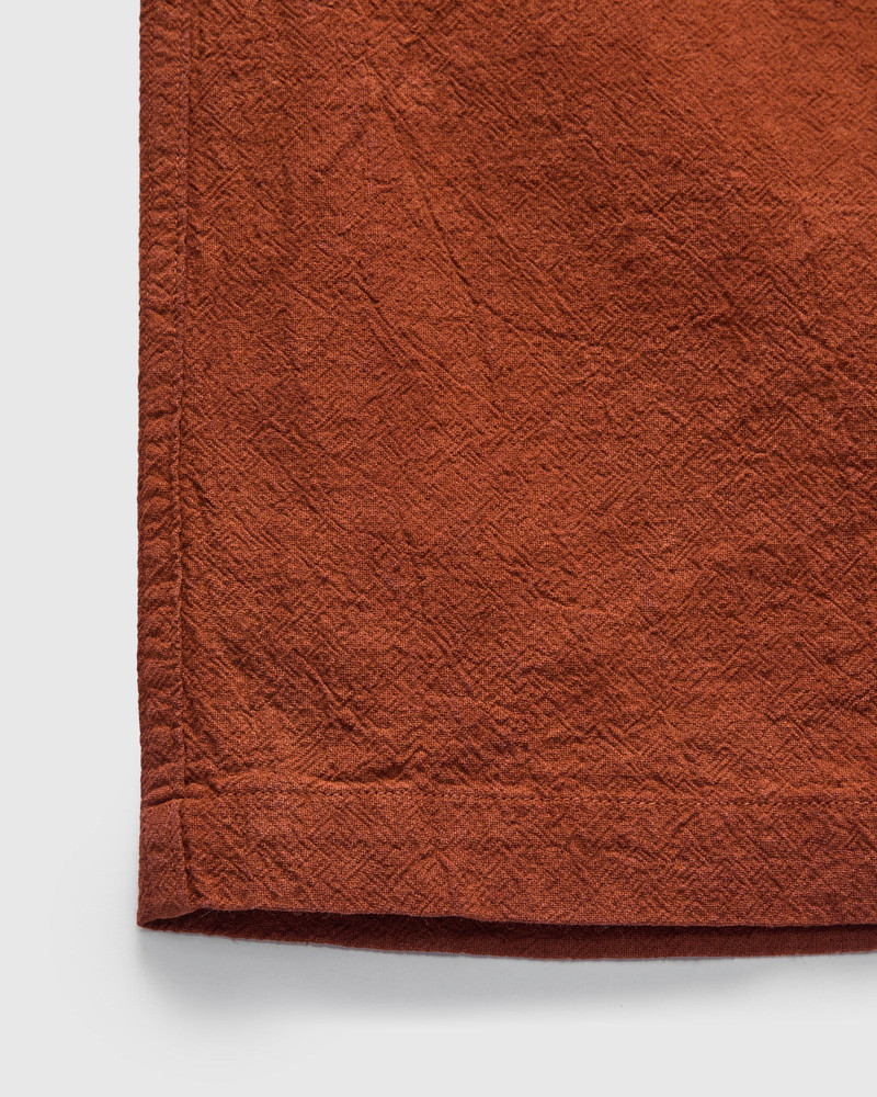 "Amami Mud-Dyed" Cotton-Linen Shirt in Brown 7