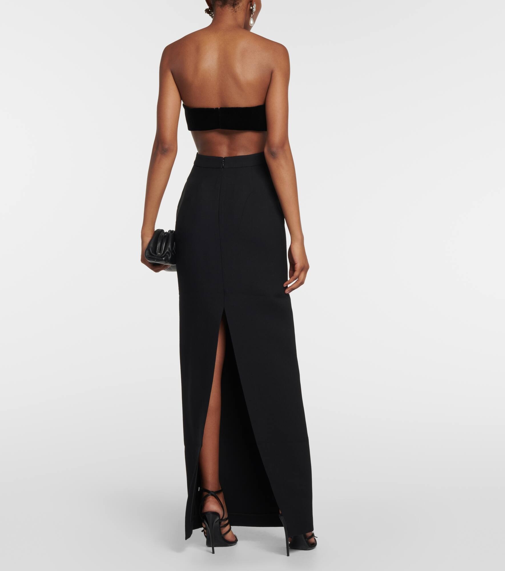 Asymmetrical wool and silk maxi skirt - 3