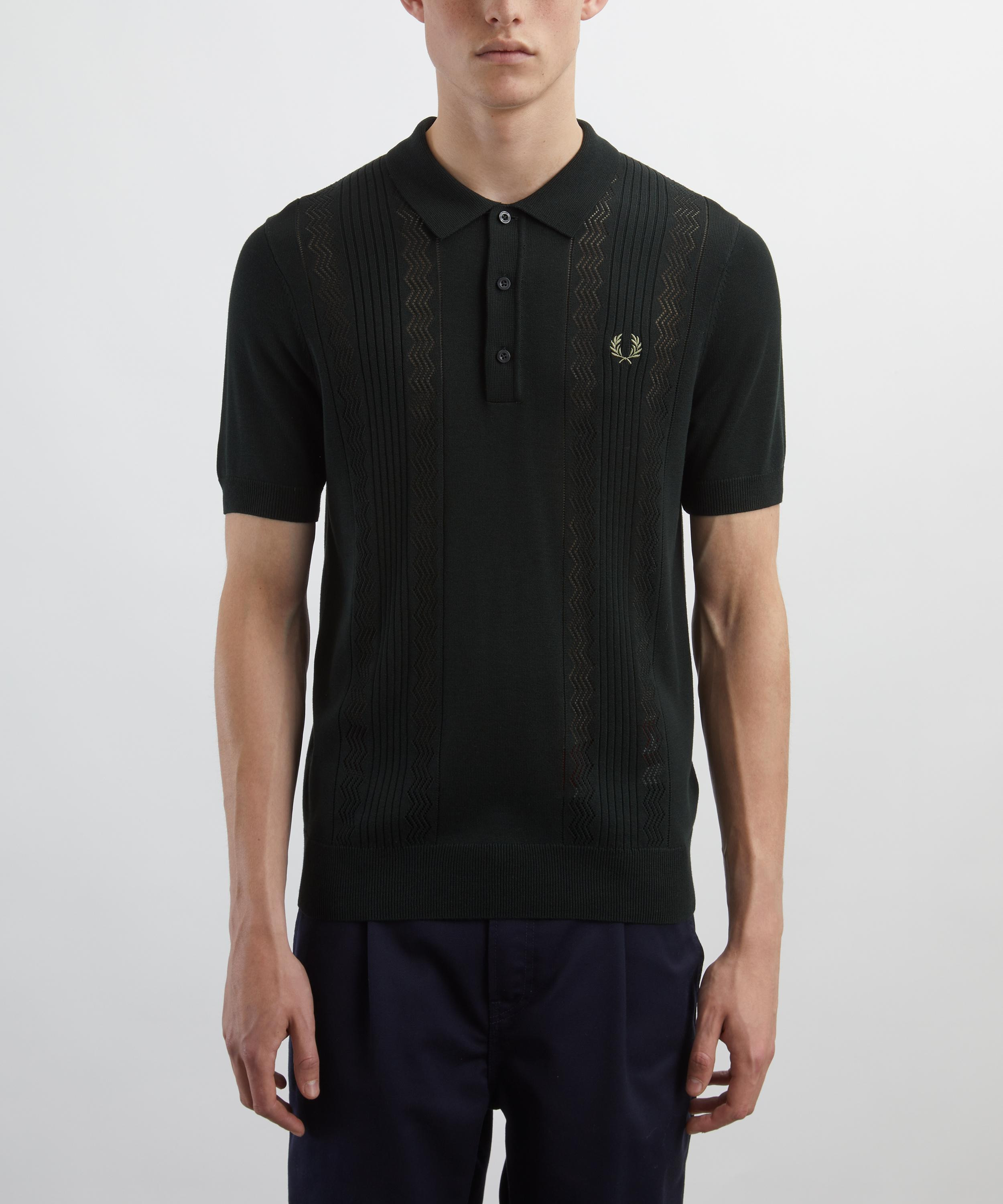 Pointelle Panel Knitted Shirt - 3