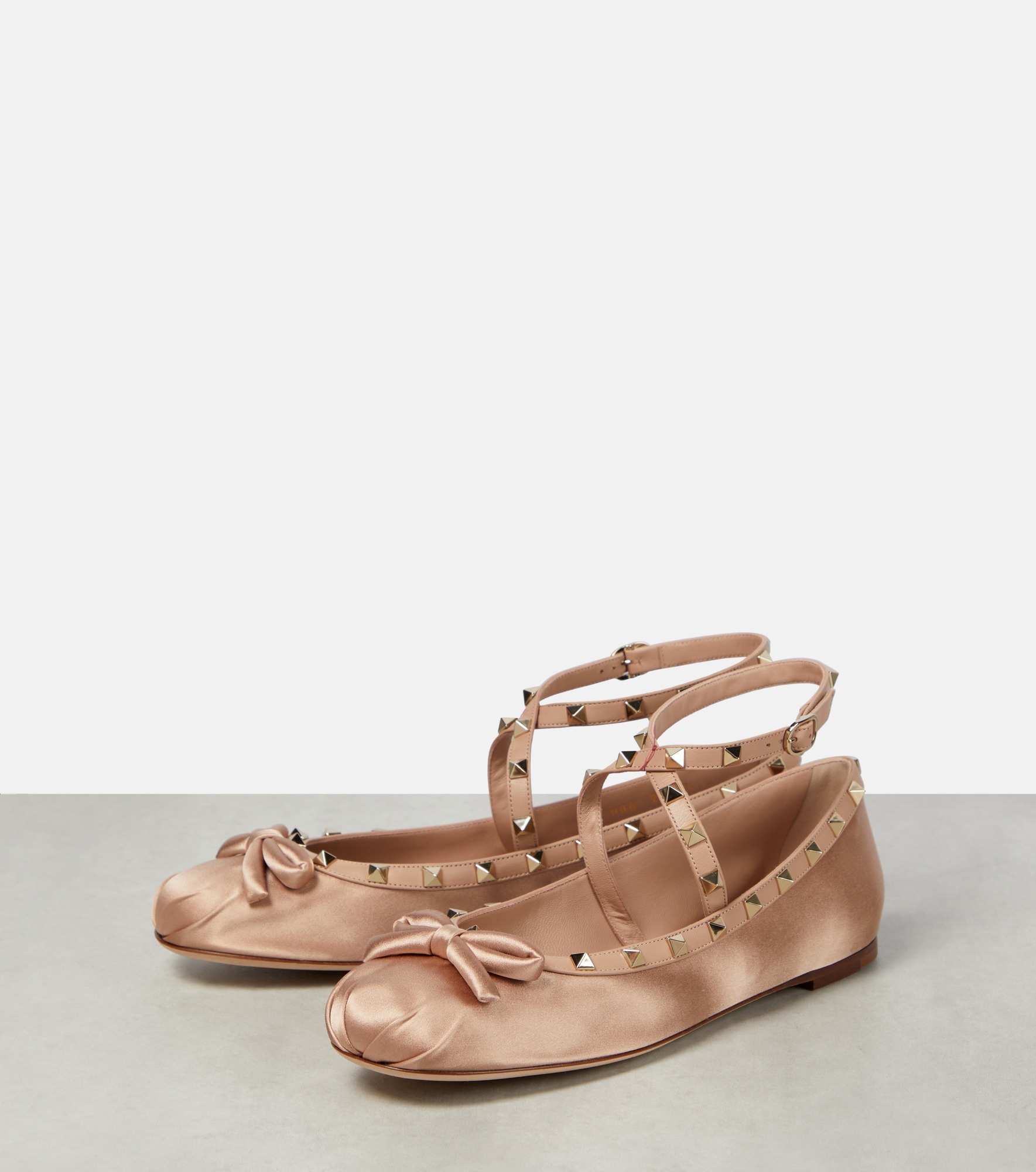 Rockstud satin  ballet flats - 5