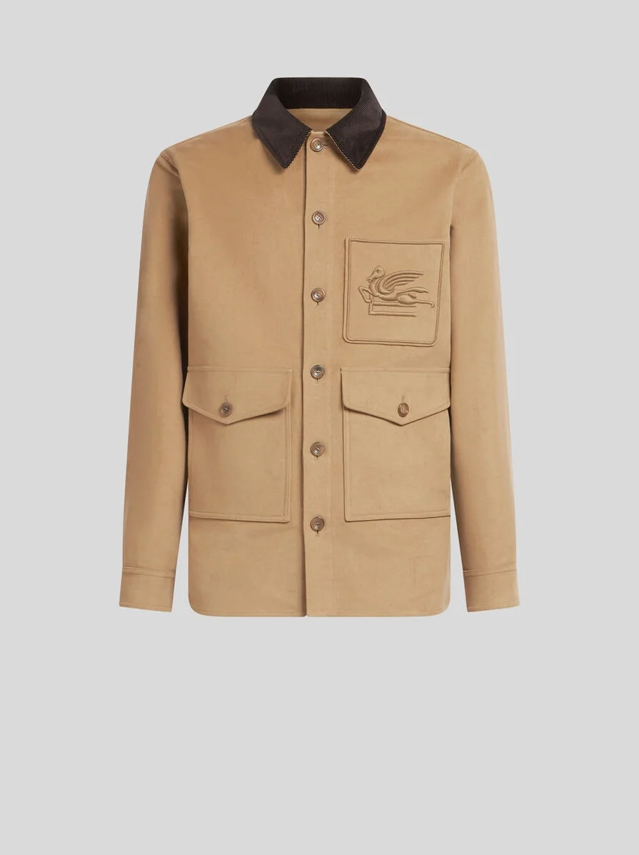 COTTON JACKET WITH PEGASO - 1