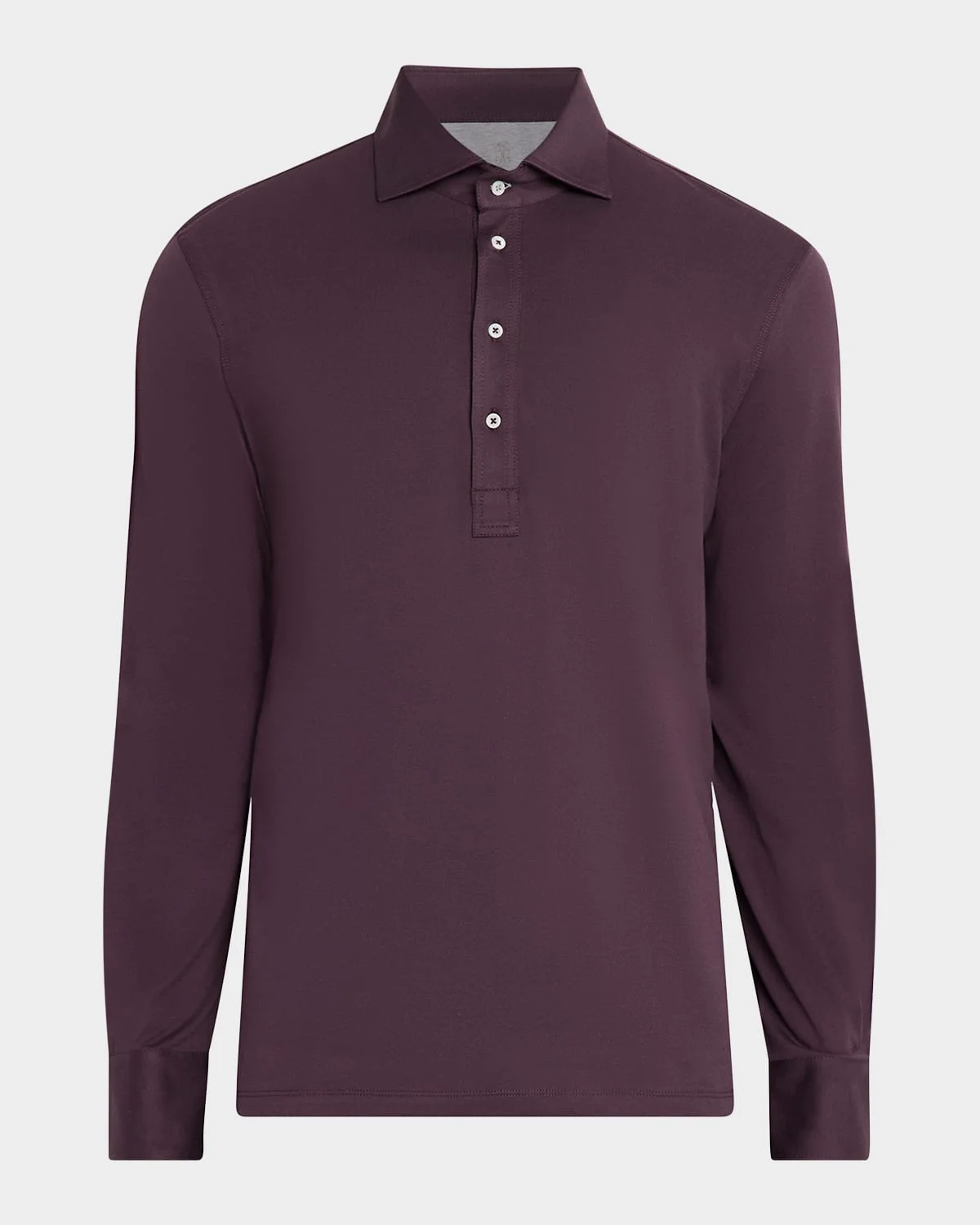 Men's Cotton Jersey Long-Sleeve Polo Shirt - 1