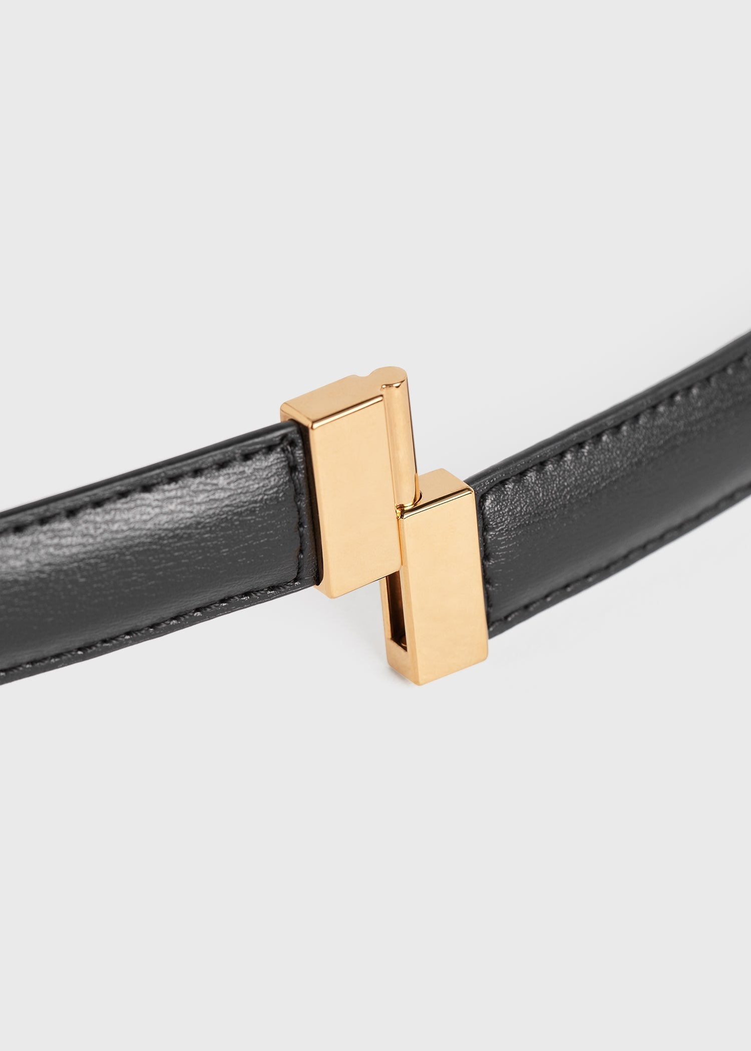 Slide clasp leather belt black - 6