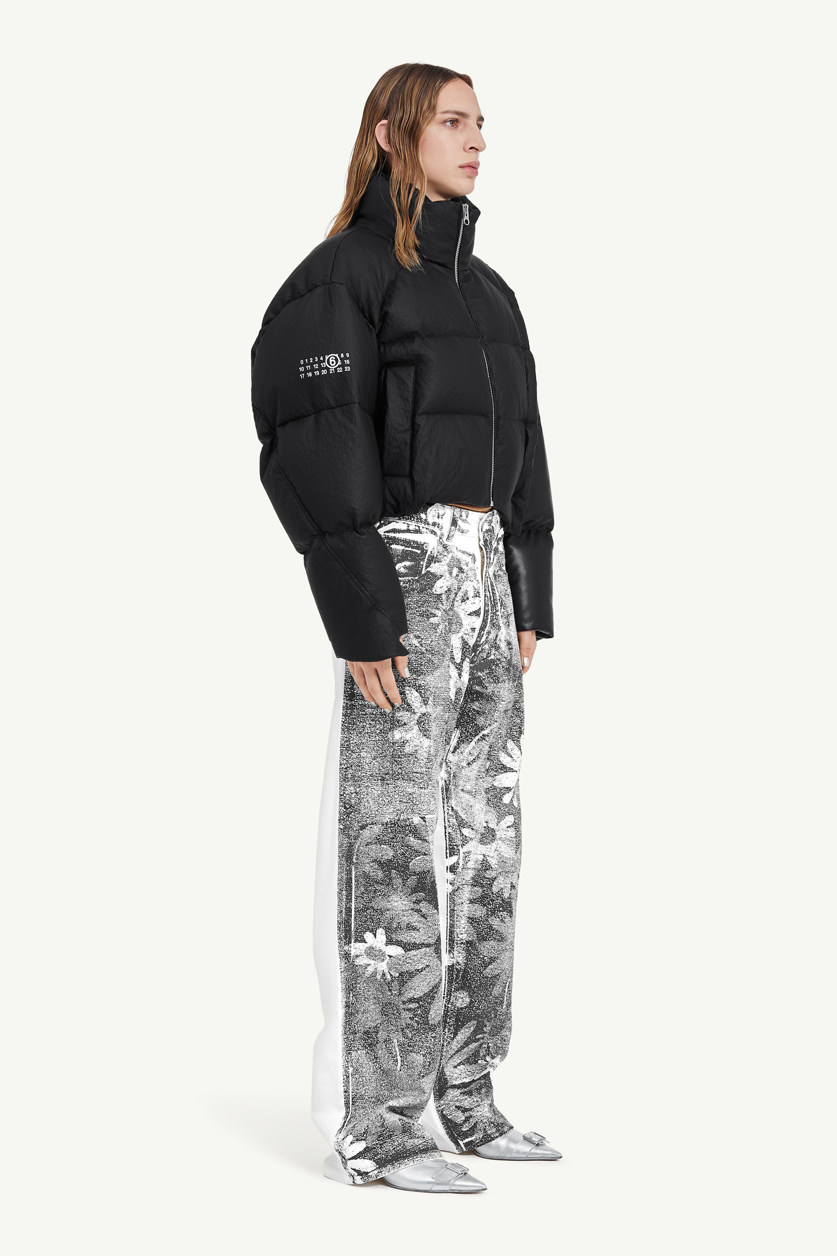 MM6 x Chen Peng Cropped puffer jacket - 3