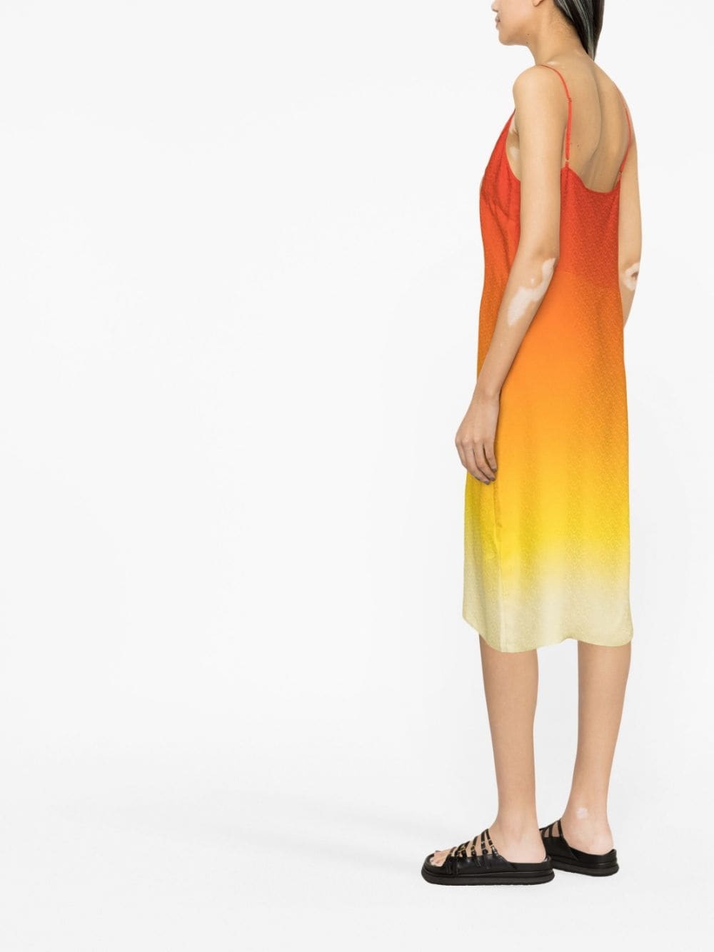 gradient silk slip dress - 3