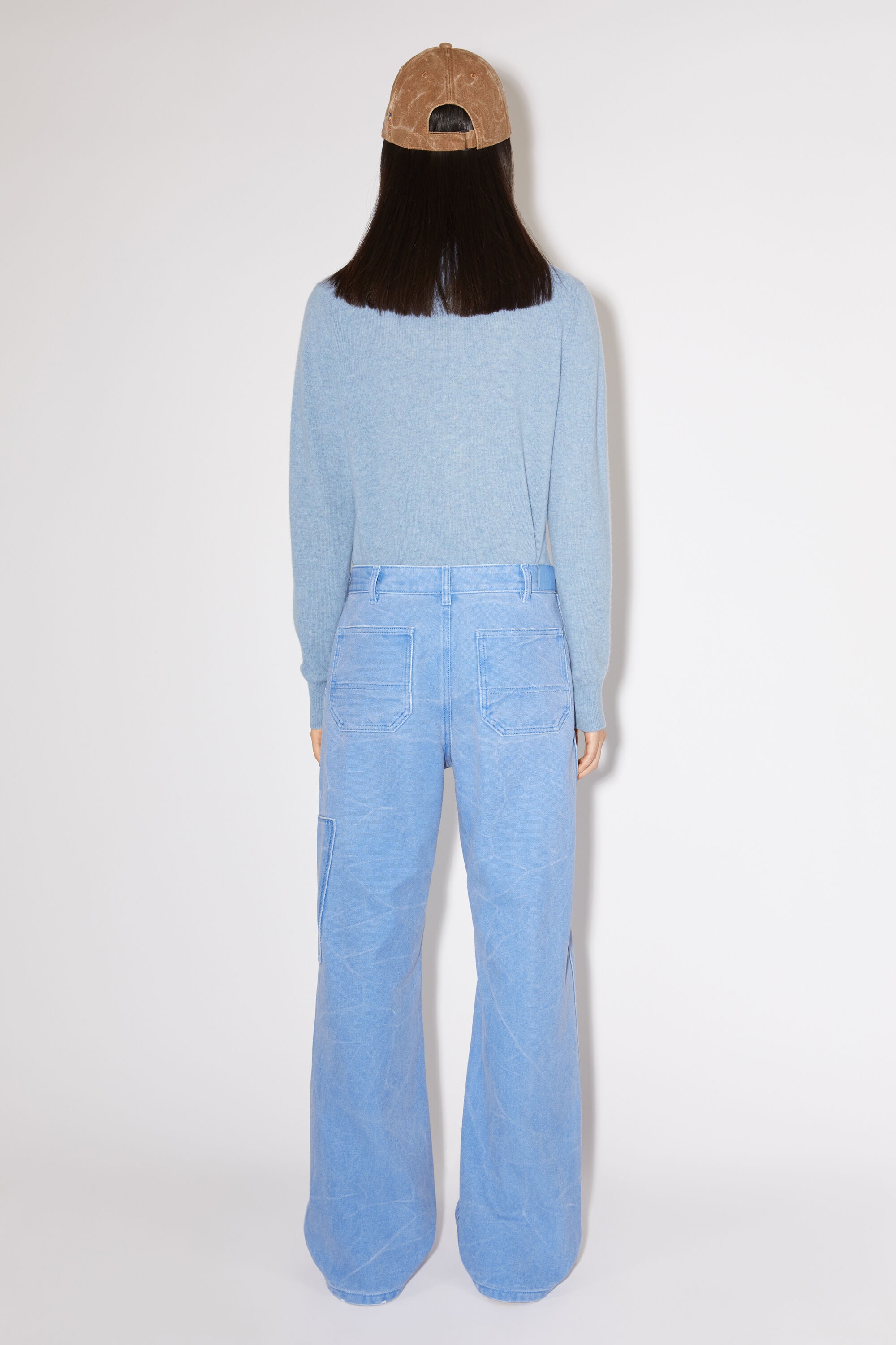 Patch canvas trousers - Powder blue - 3