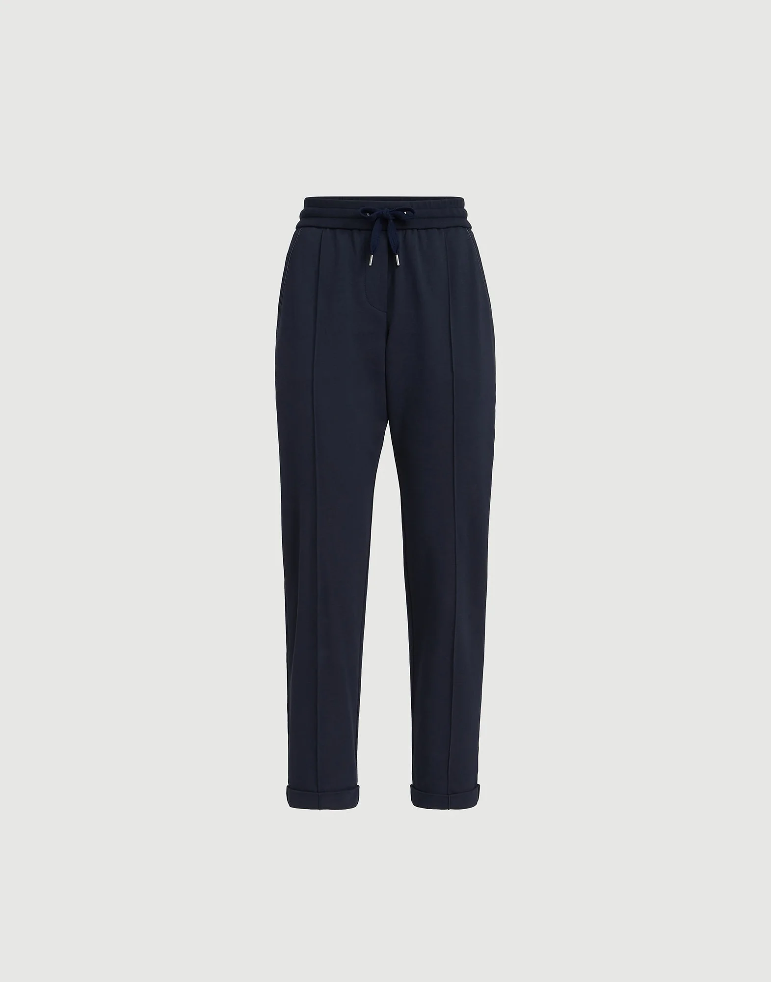 Stretch cotton lightweight French terry track trousers with monili - 1