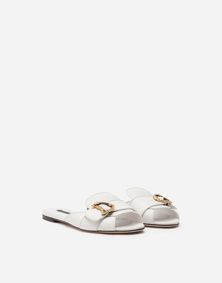 Nappa leather sliders with baroque D&G logo - 2