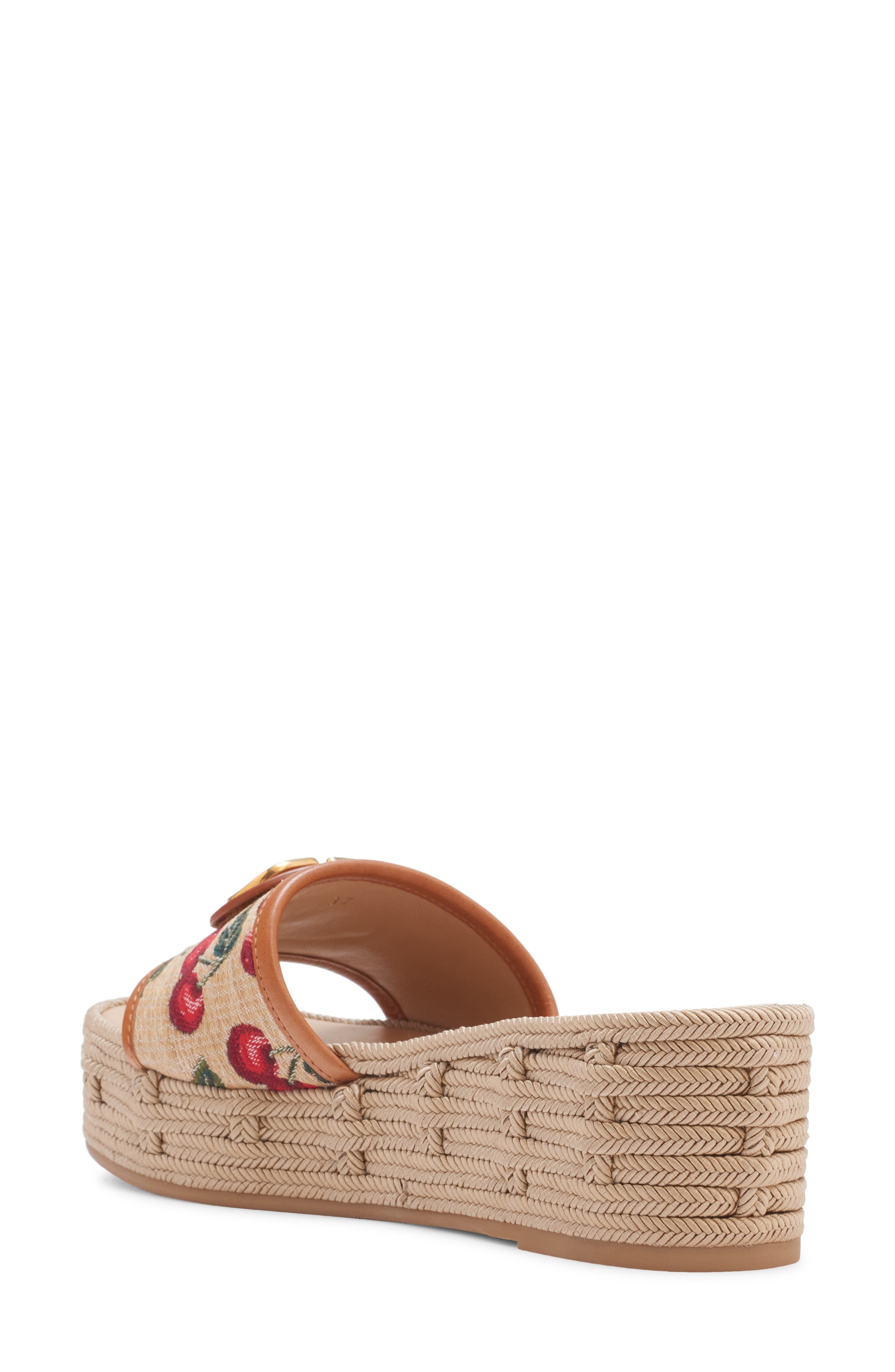 Valentino Garavani VLOGO Cherries Flatform Slide Sandal in Naturale/Rosso at Nordstrom - 2