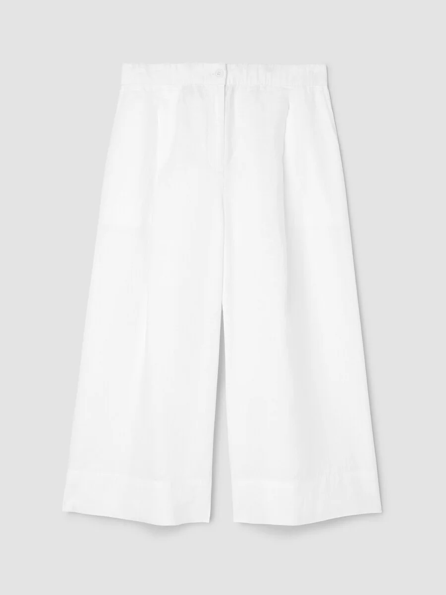 Organic Linen Pleated Culotte - 1