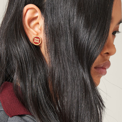 Miu Miu Enameled metal earrings outlook