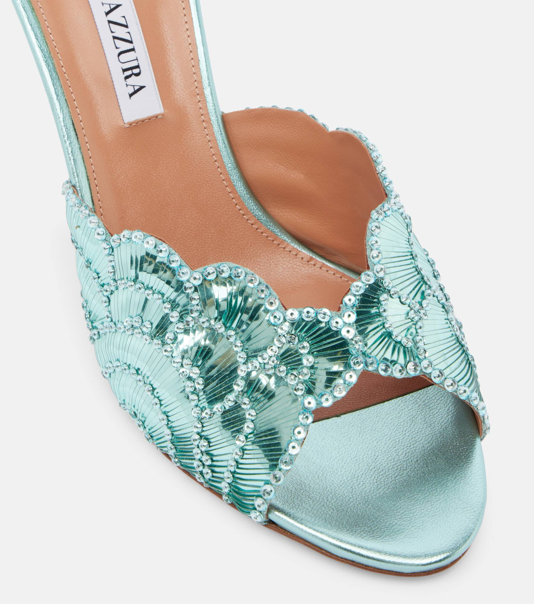 Ce Soir 75 sequined metallic leather mules - 5