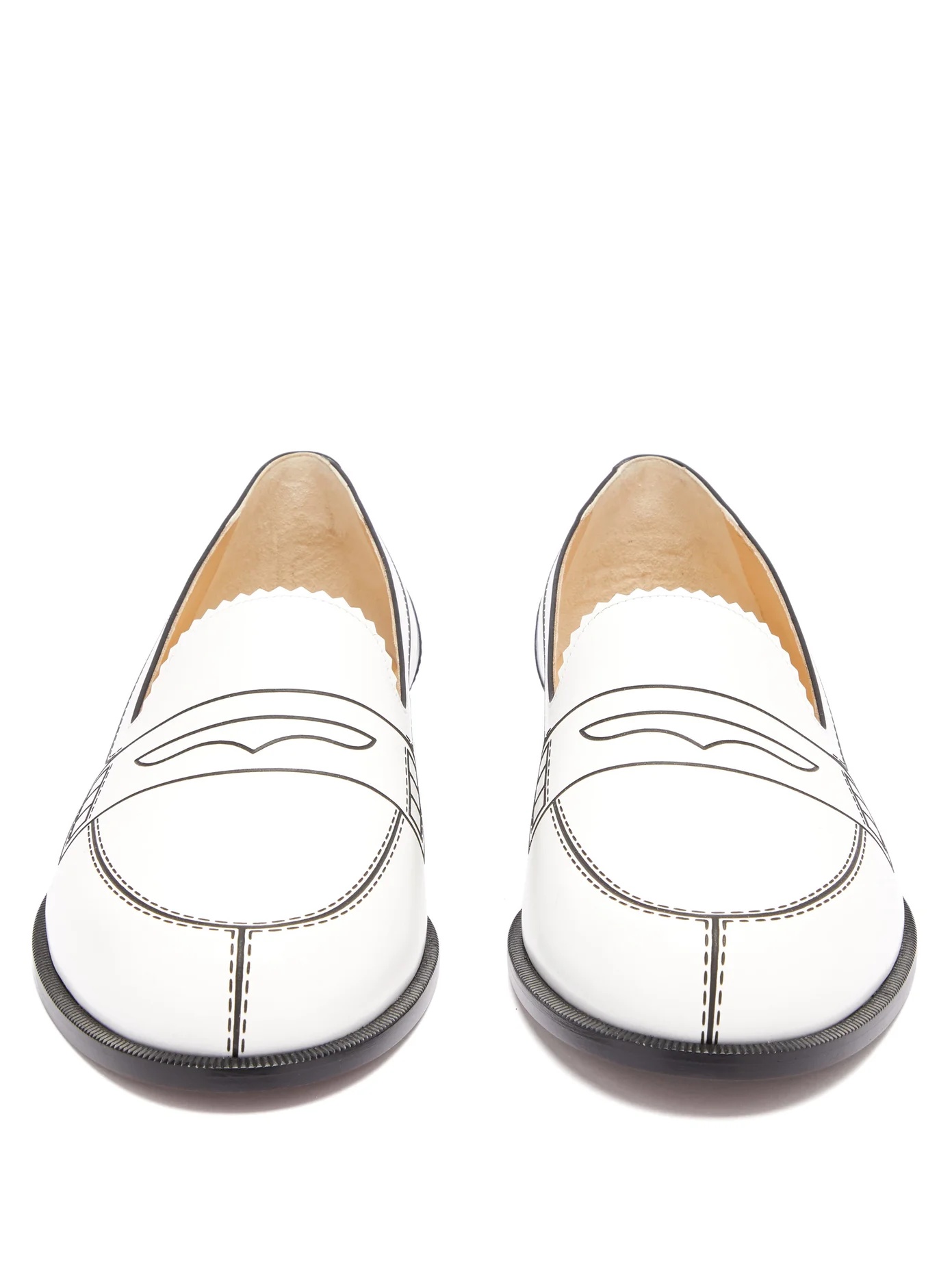 Mocalaureat trompe l'oeil leather penny loafers - 5