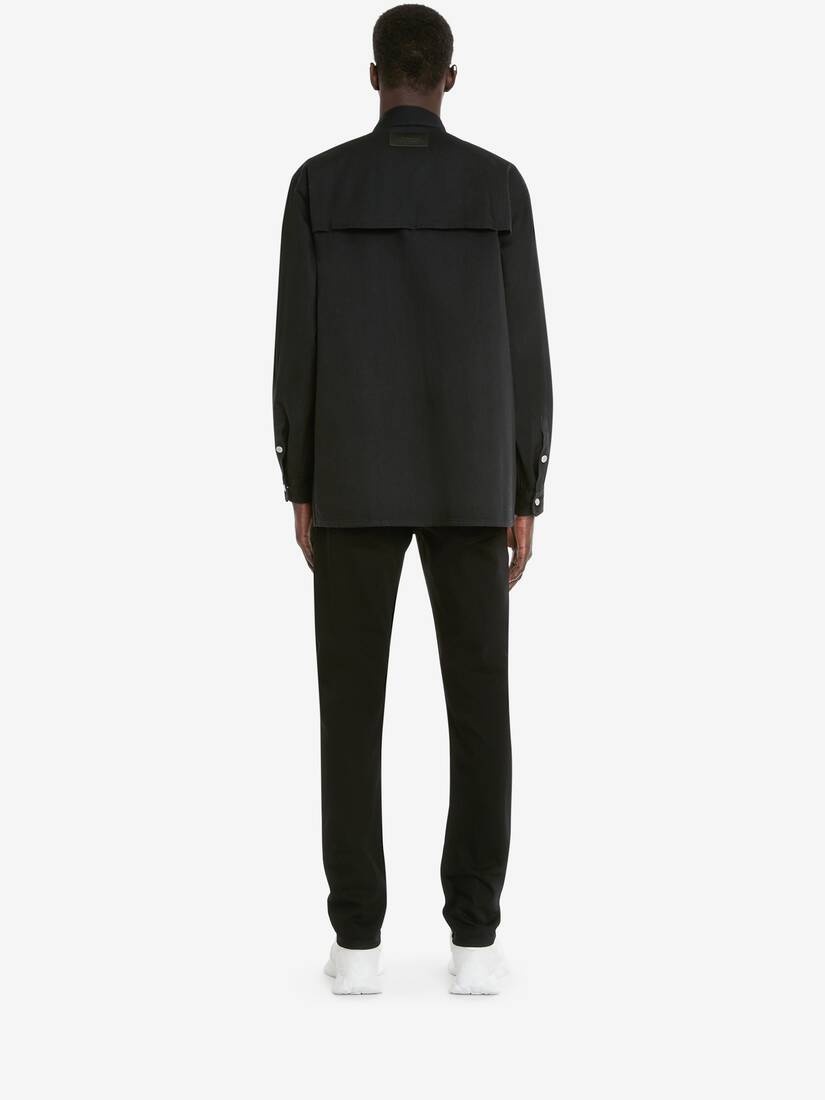 Men's Oversized Denim Shirt in Black - 4