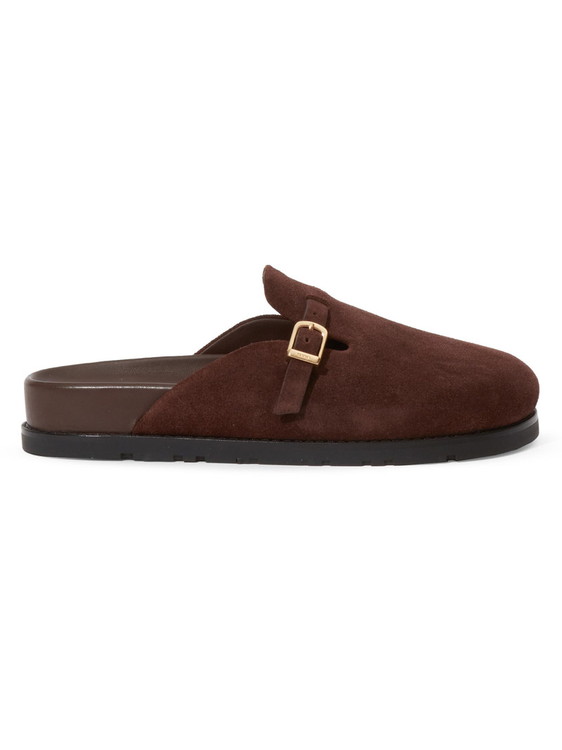 Women's Adara Buckle Suede Slippers - Cacao 1