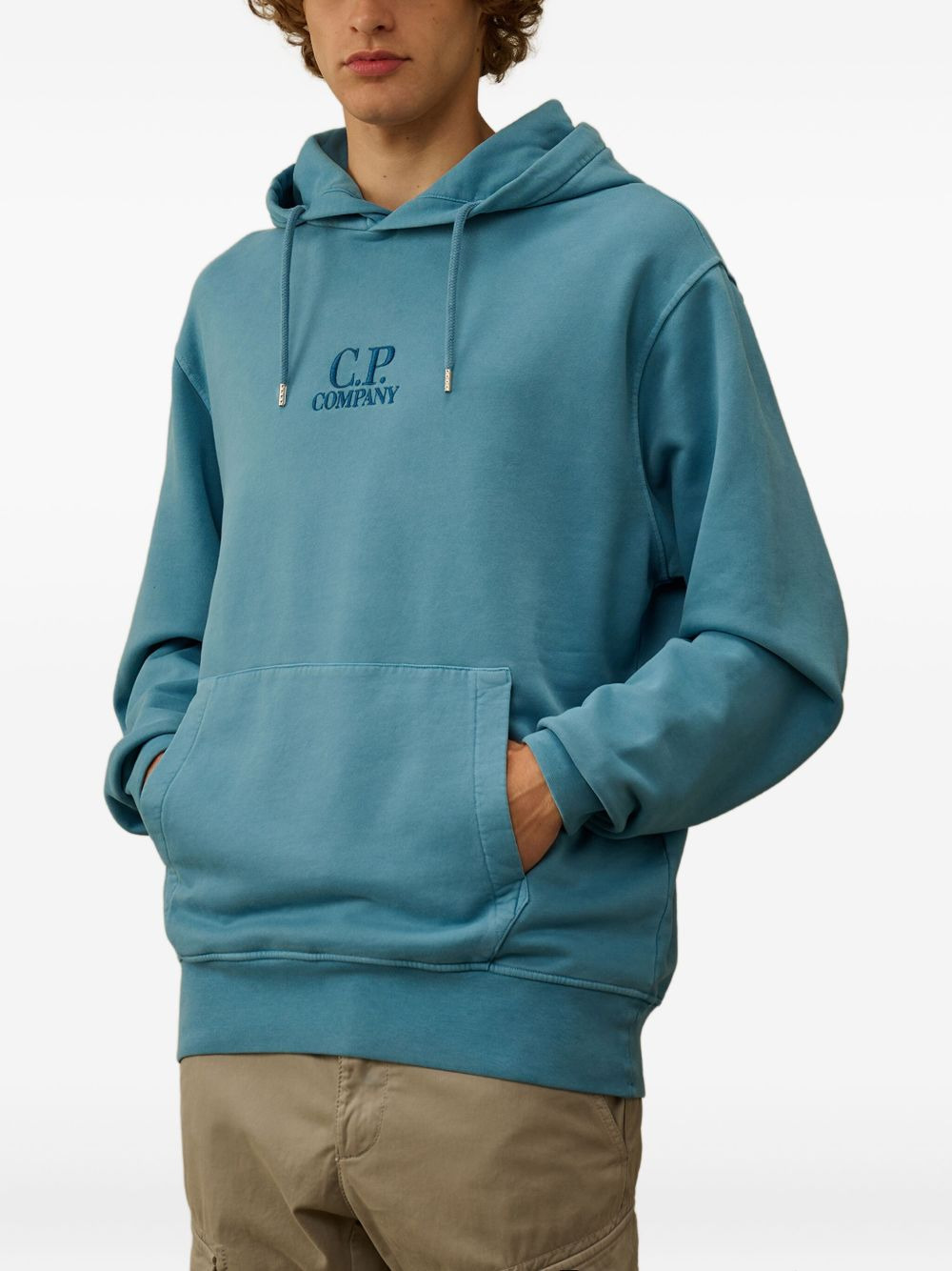 embroidered-logo hoodie - 3