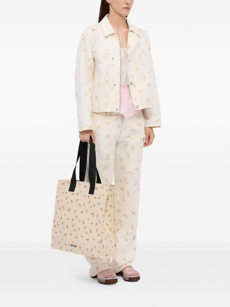 MSGM floral-pattern tote bag outlook