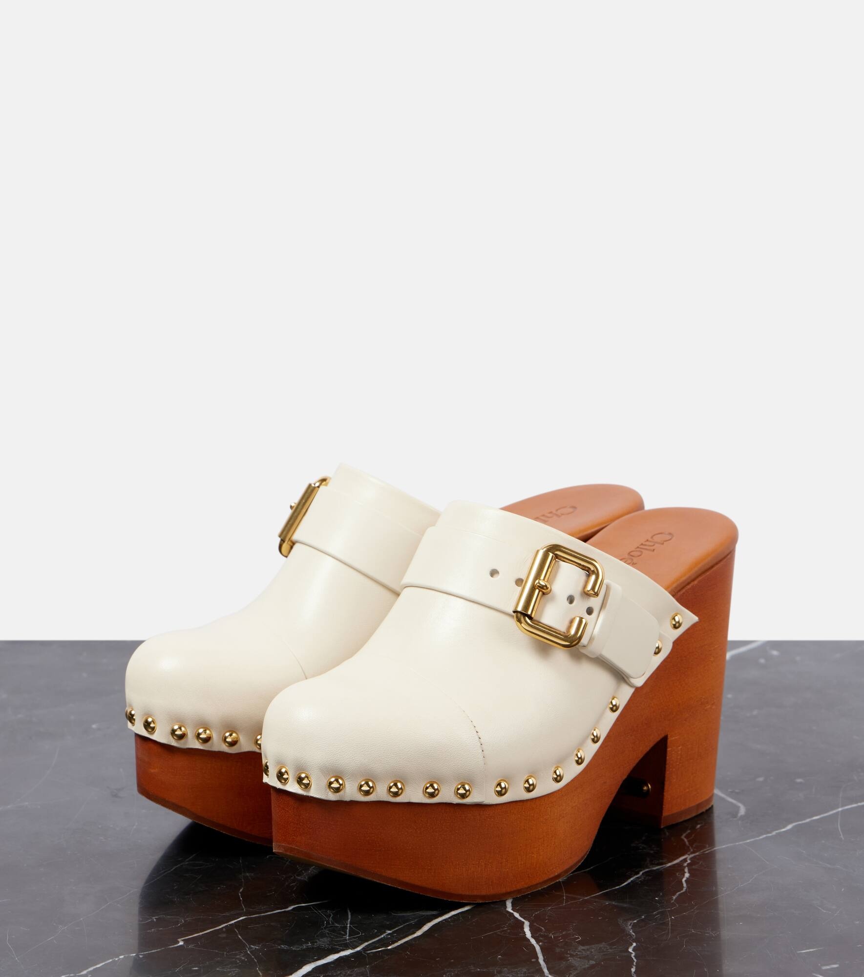 Jeannette studded leather clogs - 5
