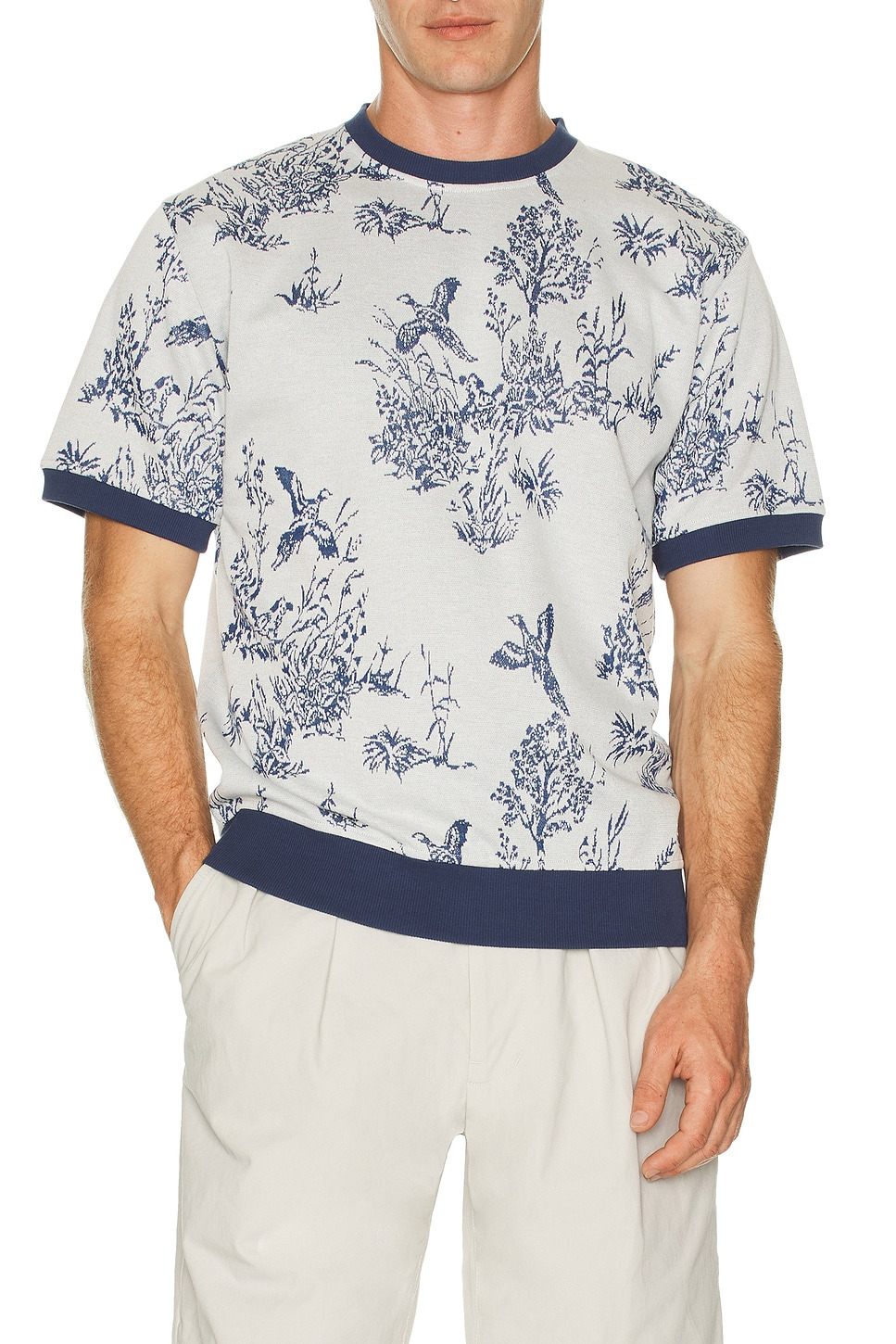 Knit Tee Bird Jacquard - 3