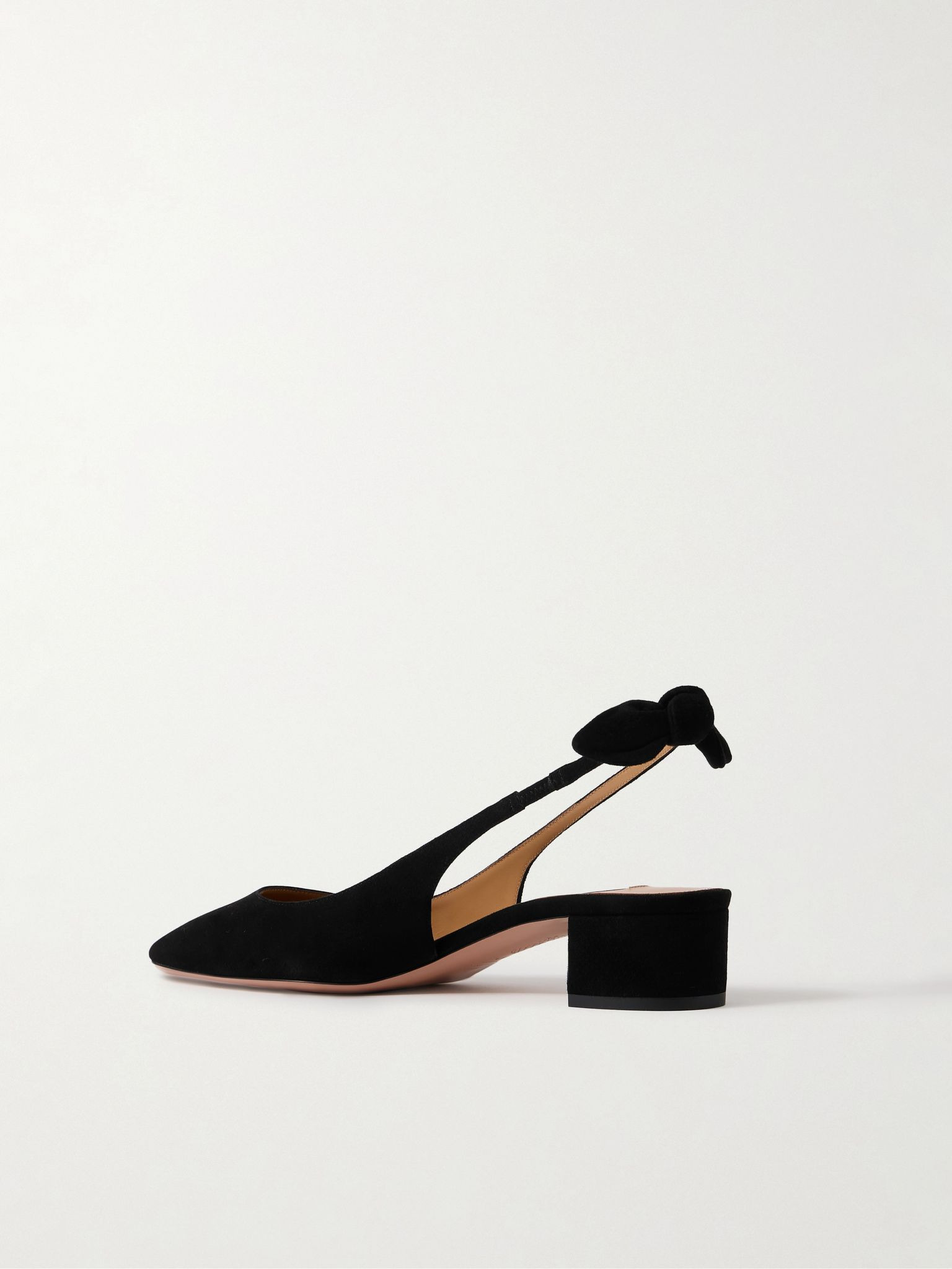 Very Bow 35 suede slingback pumps Black - 3