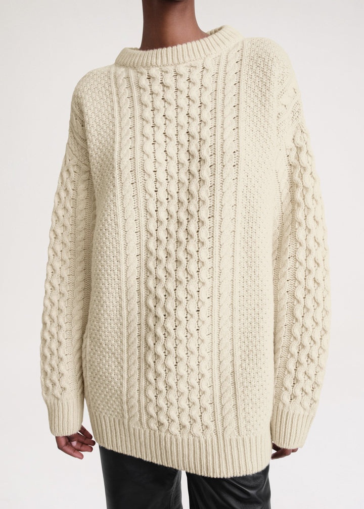 Chunky cable knit cream - 5