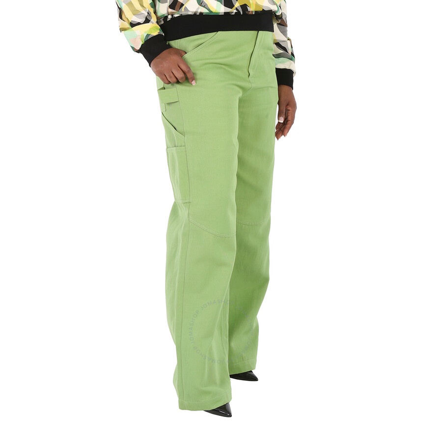 Petar Petrov - Petar Petrov Ladies Green Cotton Ramie Blend Genaro Trousers - 4