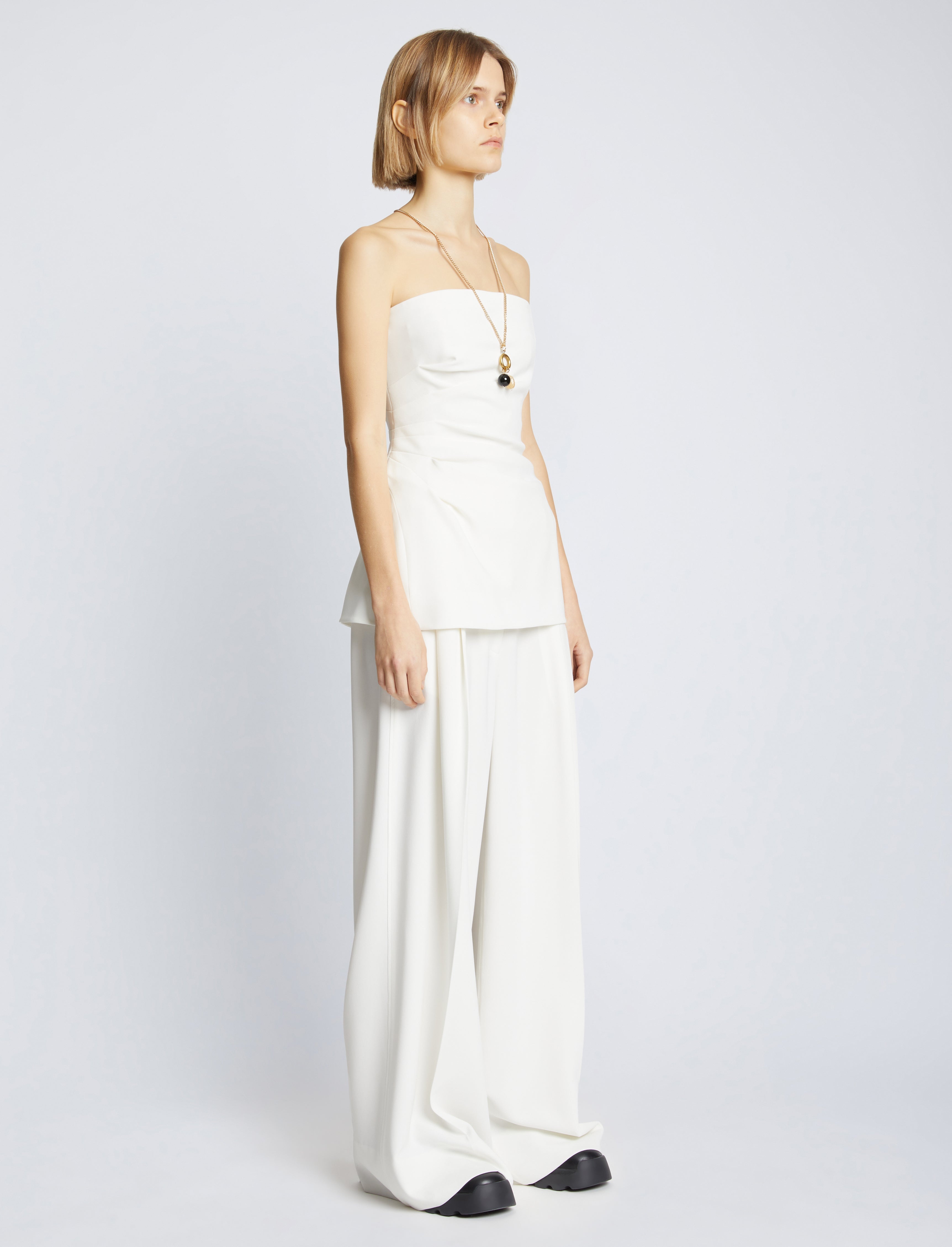 Bobbi Strapless Top in Matte Double Crepe - 4