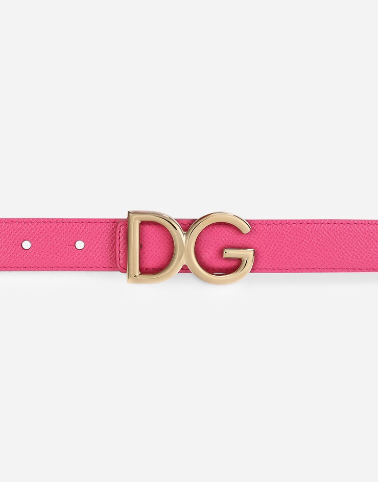 Reversible dauphine calfskin belt with DG logo - 3