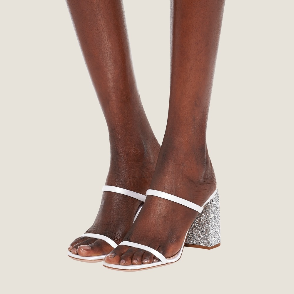 Satin and glitter slides - 5