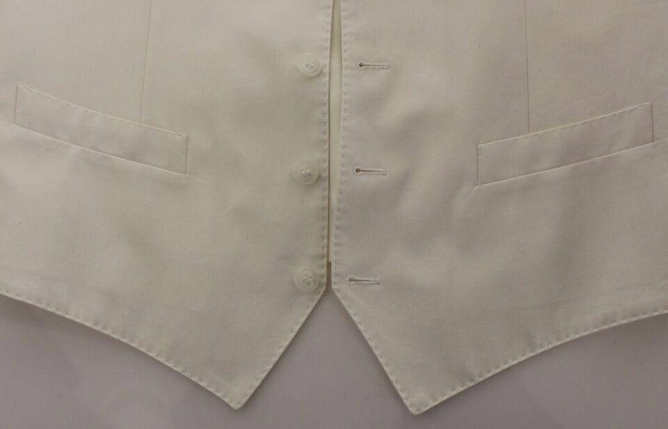 Dolce & Gabbana White Cotton Silk Blend Dress Vest Blazer - 7