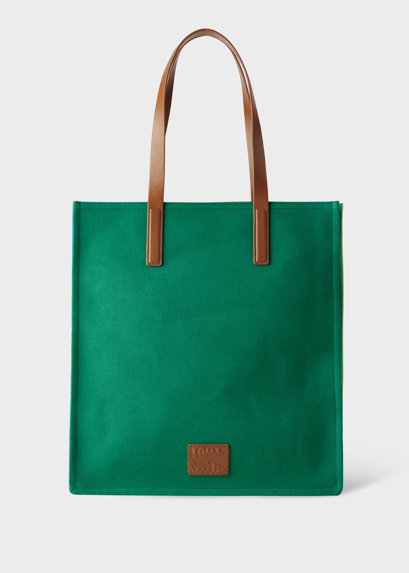 Green Cotton Concertina Tote Bag 1