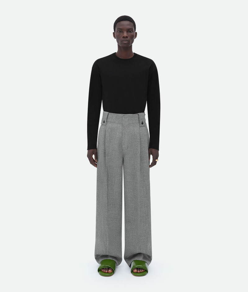 wide leg wool and cotton pants 1