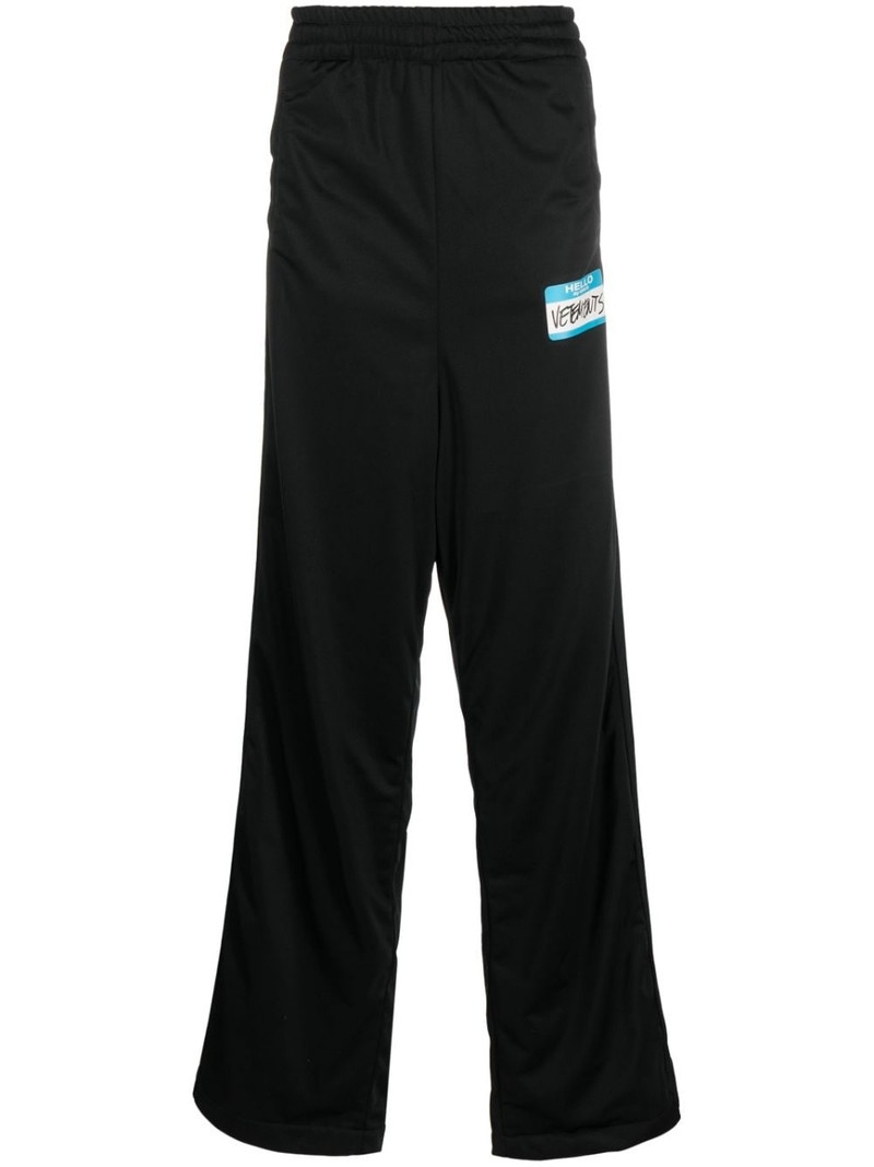 logo-print wide-leg trousers 1