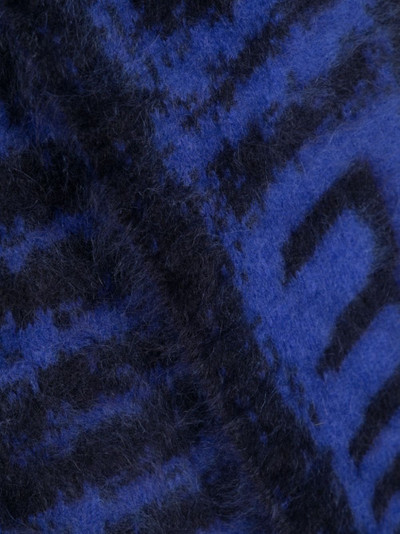 MISBHV intarsia-knit logo textured scarf outlook