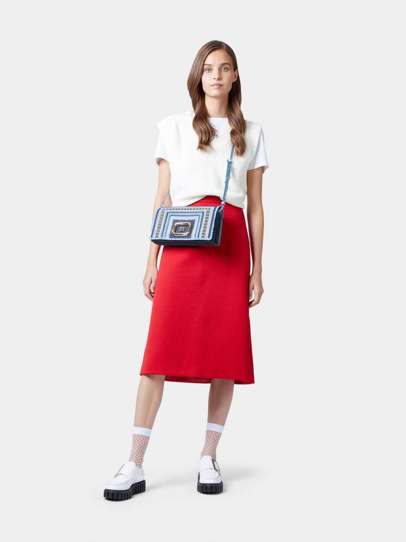 Roger Vivier Viv' Choc Funky Bag in Denim outlook