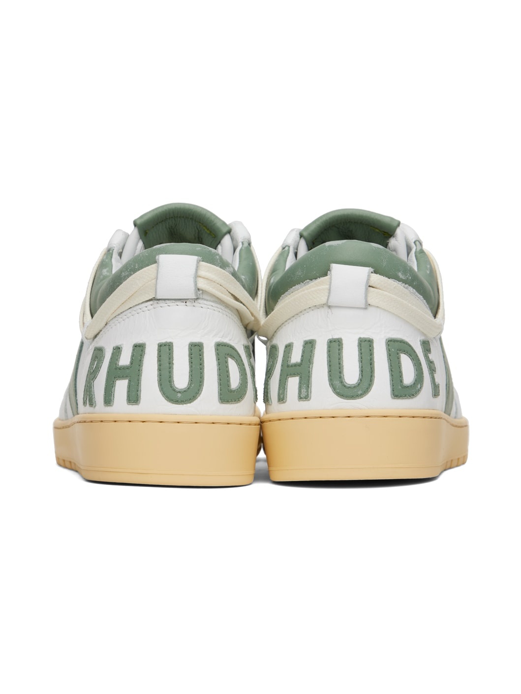 スニーカー Rhecess Low Sneakers - Rhude - Leather - White/Green Rhecess Low Sneakers - Rhude - Leather - White/Green