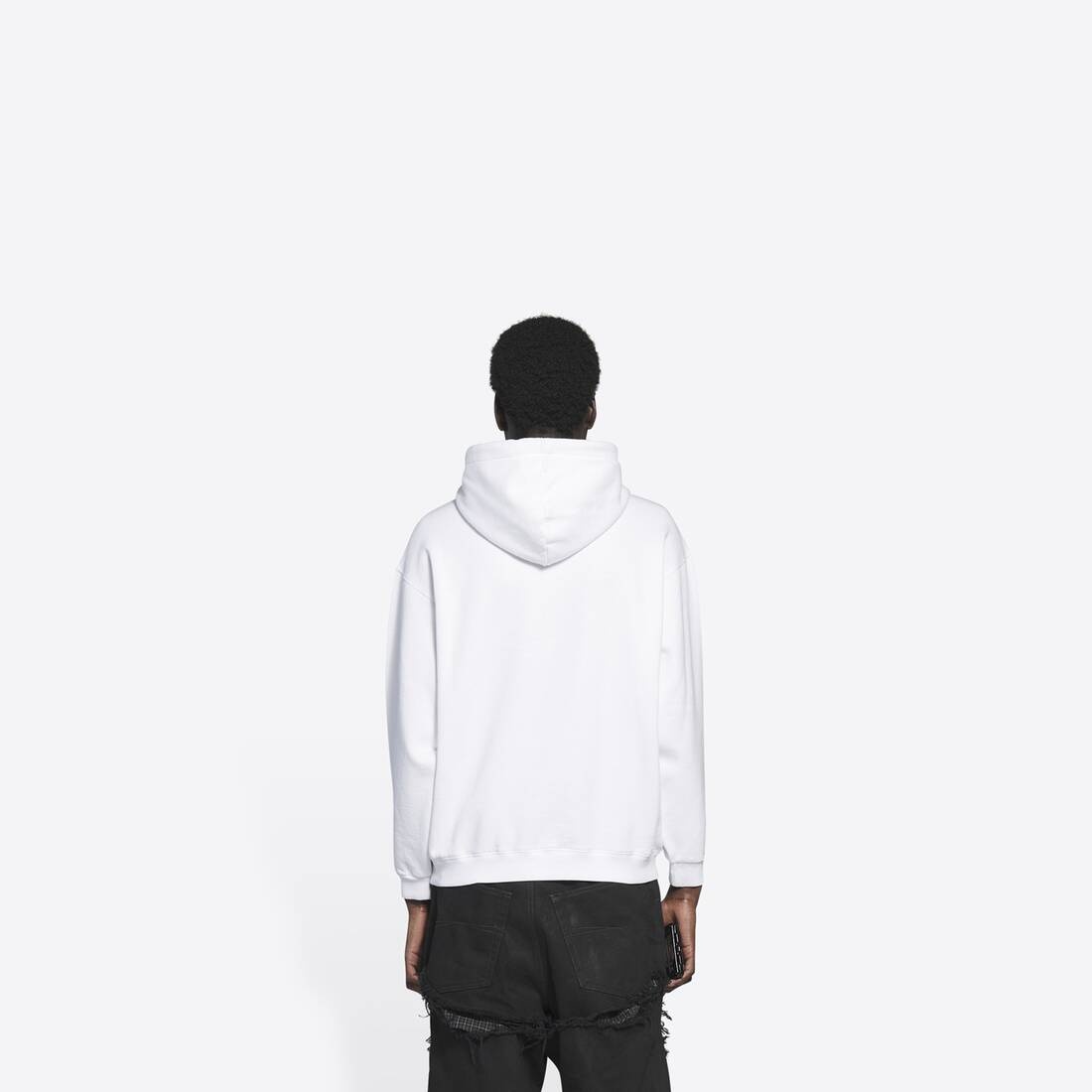 Men's Bb Pixel Medium Fit Hoodie in White - 4