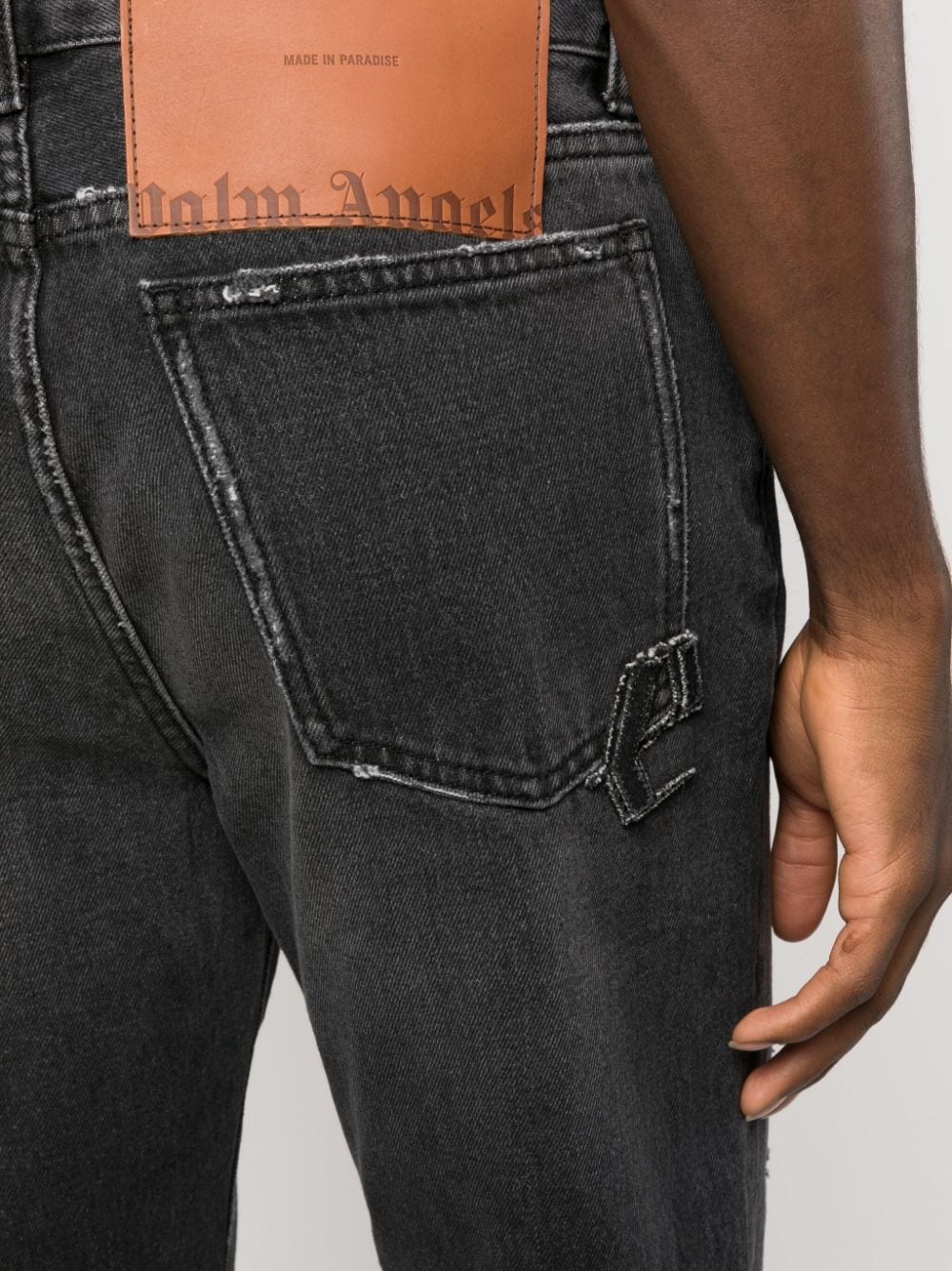 monogram-patch slim jeans - 5