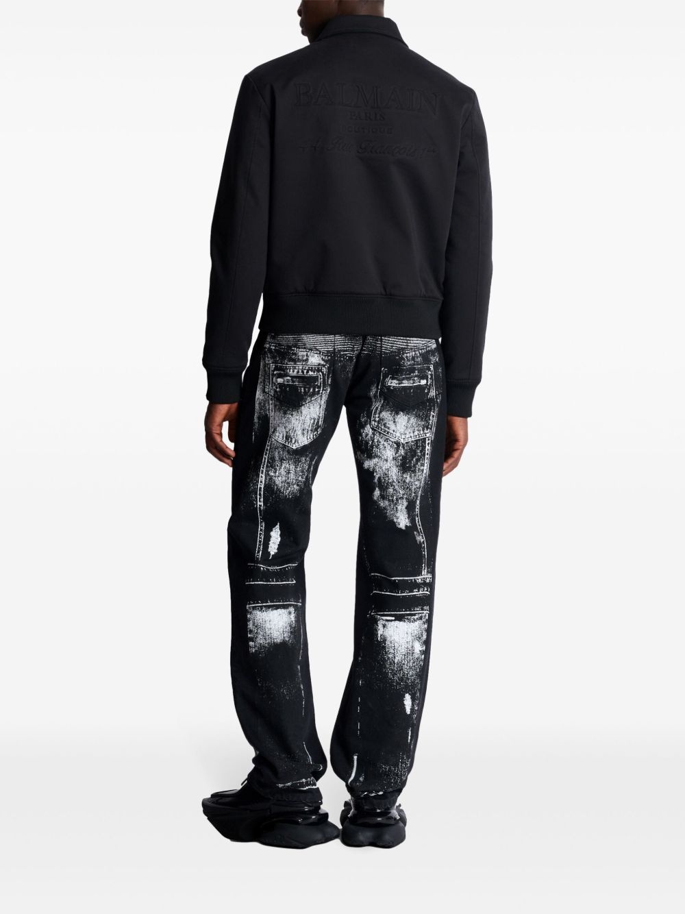 logo-embroidered bomber jacket - 4