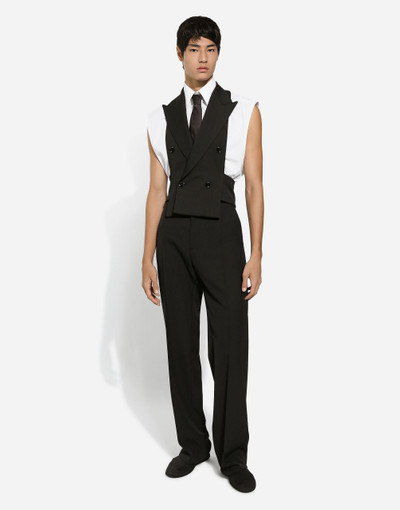 Dolce & Gabbana Double-breasted wool waistcoat with bare back outlook