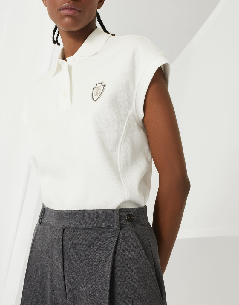 Techno cotton piqué baggy shorts 3