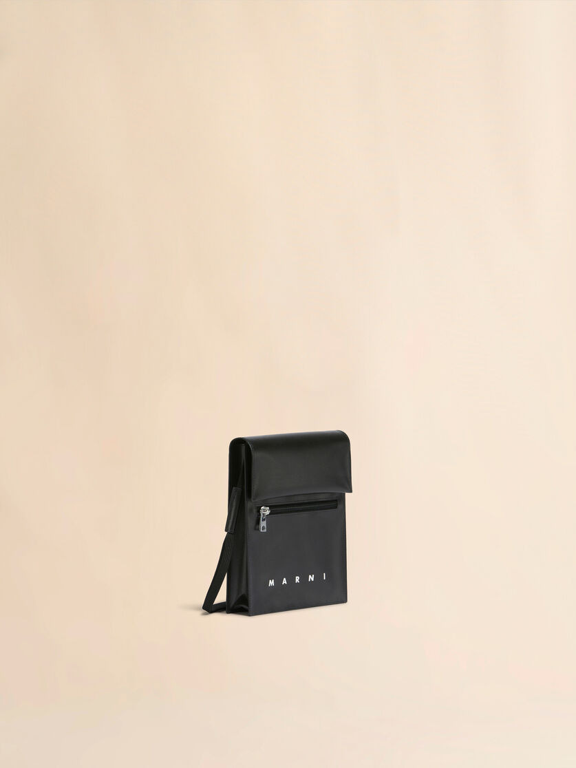 BLACK POUCH WITH SHOELACE STRAP - 6