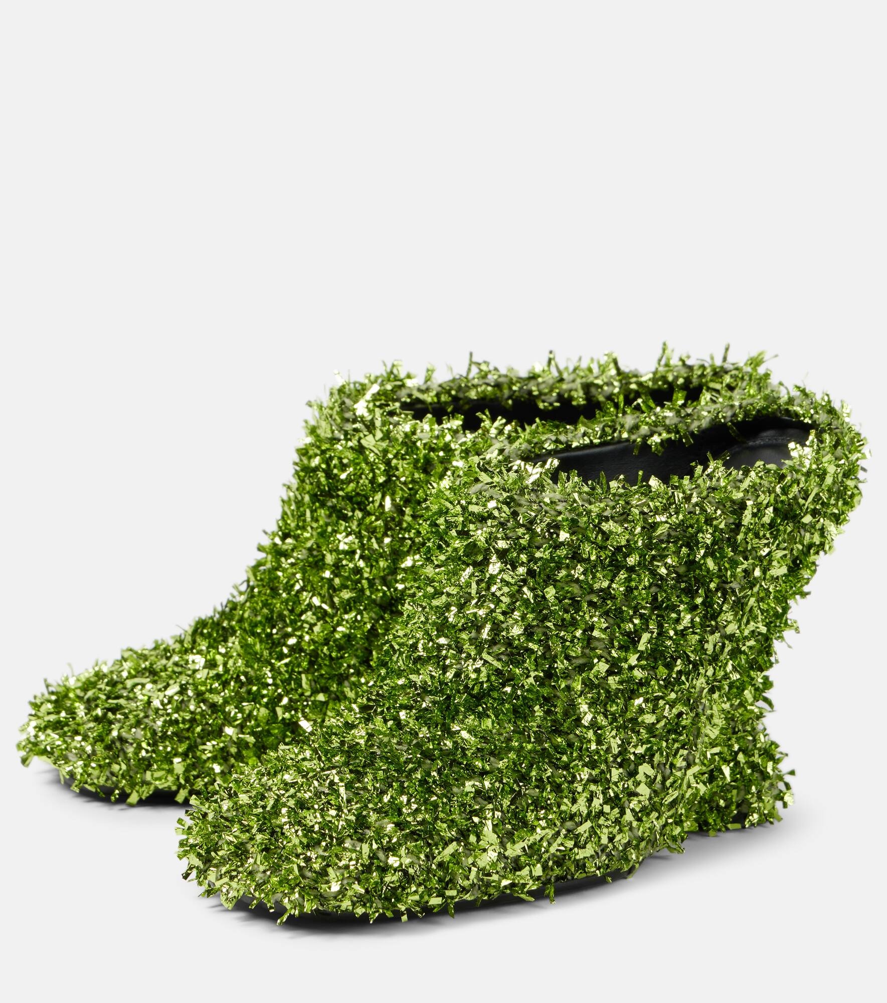 105 glitter metallic wedge mules - 4