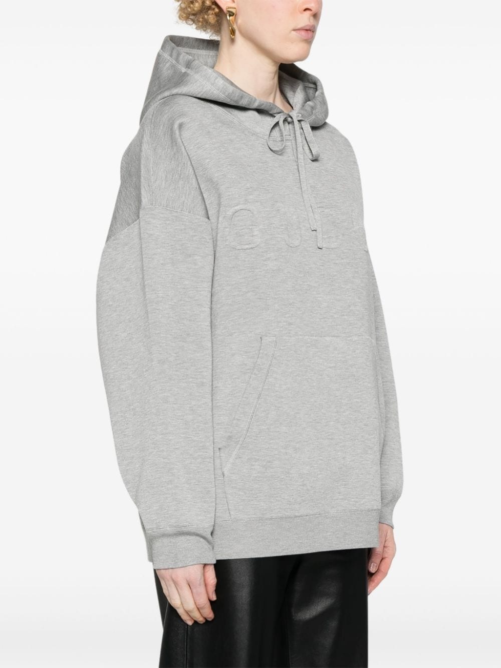 embossed-logo mÃ©lange-effect hoodie - 3