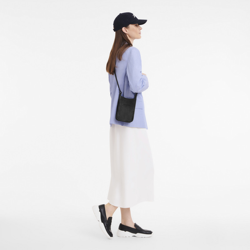 Longchamp Le Foulonné Phone case Black - Leather outlook