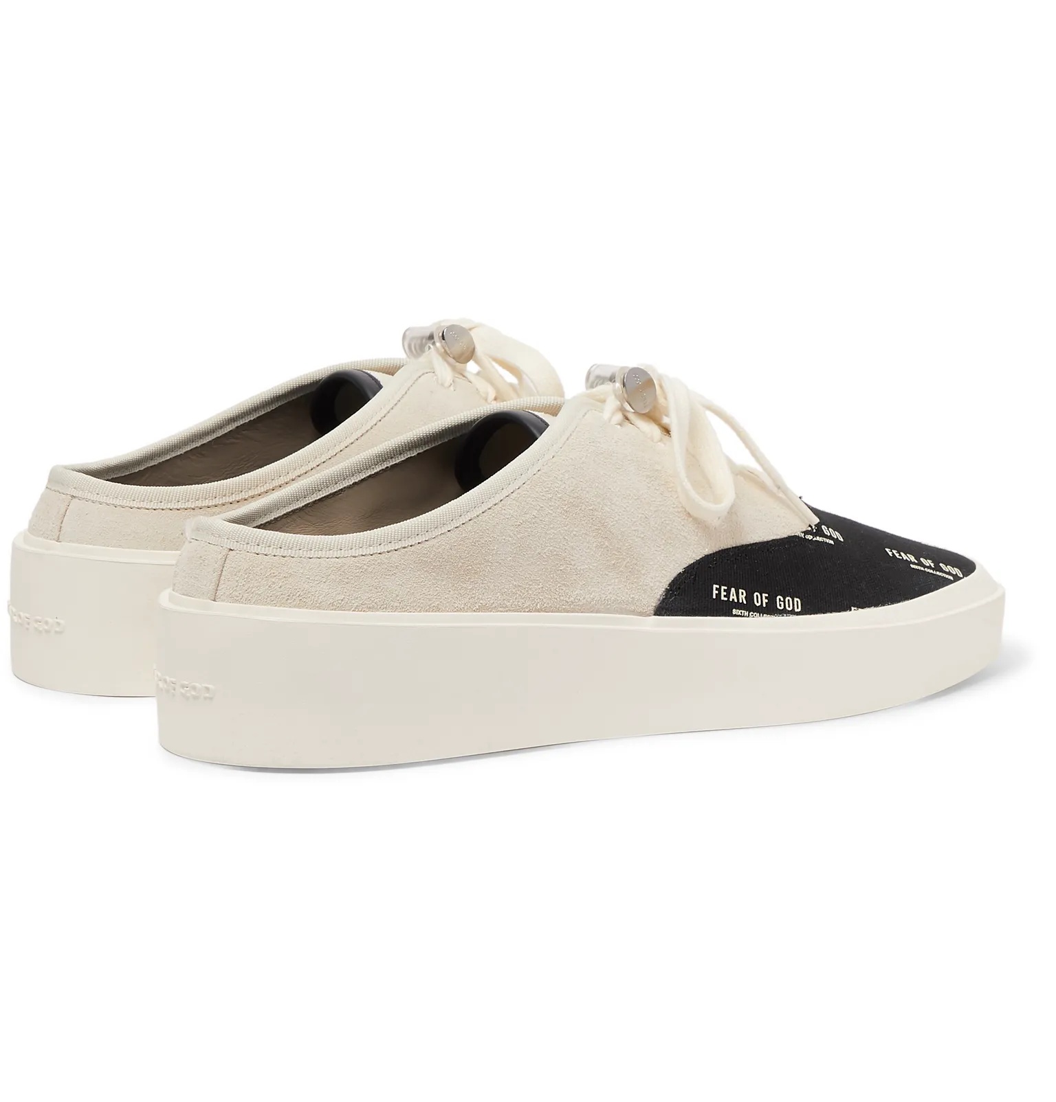 101 Suede and Logo-Print Canvas Backless Sneakers - 6